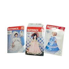 Lot of 3 Butterick Sof-Porcelain Doll Dress Sewing Patterns 4003 3606 4161 Janet