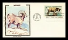 US COVER BIGHORN SHEEP WILDLIFE CONSERVATION FDC COLORANO SILK CACHET