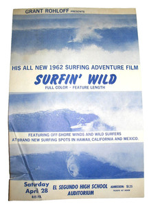 Grant Rohloff SURFIN' WILD Surfing Movie Poster/ Ad  1962