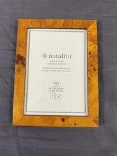 Natalini Wood Marquetry Picture Frame  Natural Wood Grain 5 X 7 New Handcrafted
