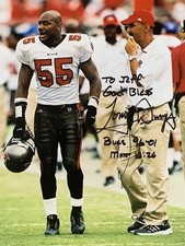 TONY DUNGY TAMPA BAY BUCCANEEERS AUTOGRAPHED SIGNED 8X10 DERRICK BROOKS HOF 2016