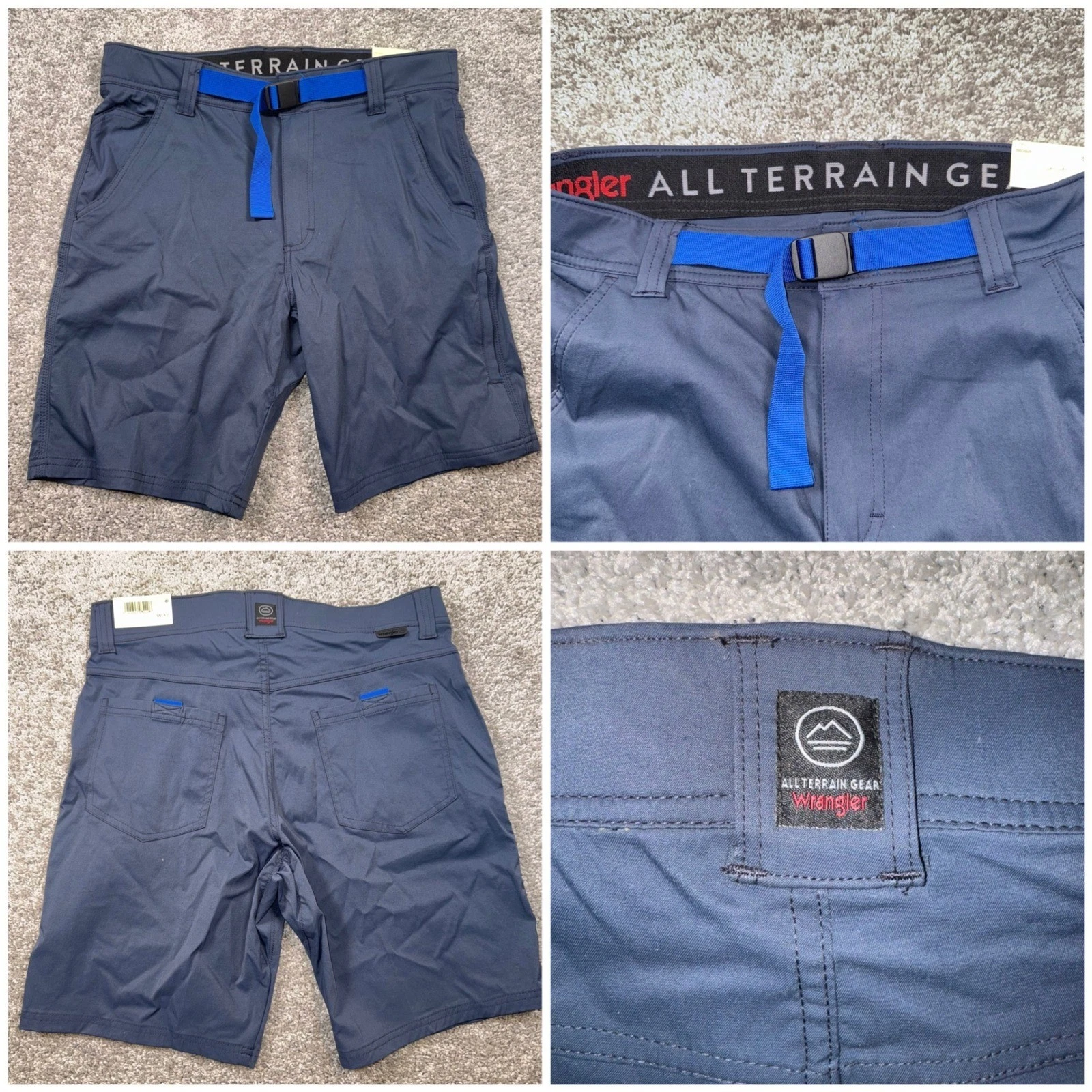 Wrangler Mens ATG All Terrain Gear Belted Utility Shorts Blue Stretch Sz 32 NEW
Opens in a new windo