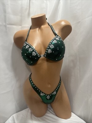 Figure Competition suit 34D. CUP   Small Bottom NEW SUIT HANDmade Emerald