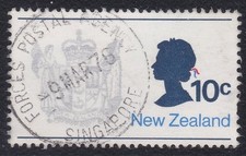 SINGAPORE NZ FORCES 1979 NZ 10c FORCES POSTAL AGENCY SINGAPORE cds.........D3902