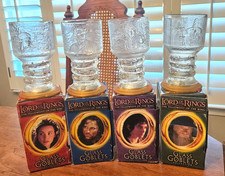 4 Lord Of The Rings Collectible Glass Goblet Set  Gandalf  Aragorn Arwen Frodo