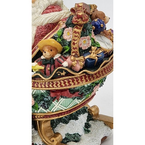 Fitz & Floyd Santa with Sleigh Musical Jingle Bells Vintage 2002 Original Box - Picture 9 of 21