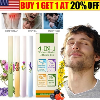 4PCS Natural Herbal Diffuser with Mint for Lung Health & Fresh Air 2026 NEW