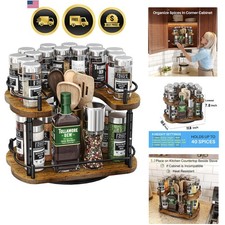 Lazy Susan Organizer Spice Rack - Spice Organization for Cabinet Height Adjus...