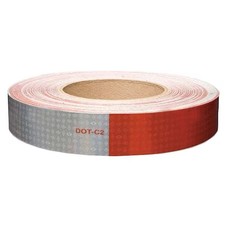 Oralite 18686 Reflective Tape, W 2 In, White/Red