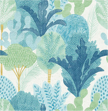 Teal Keilani Peel and Stick Wallpaper, NUS4975