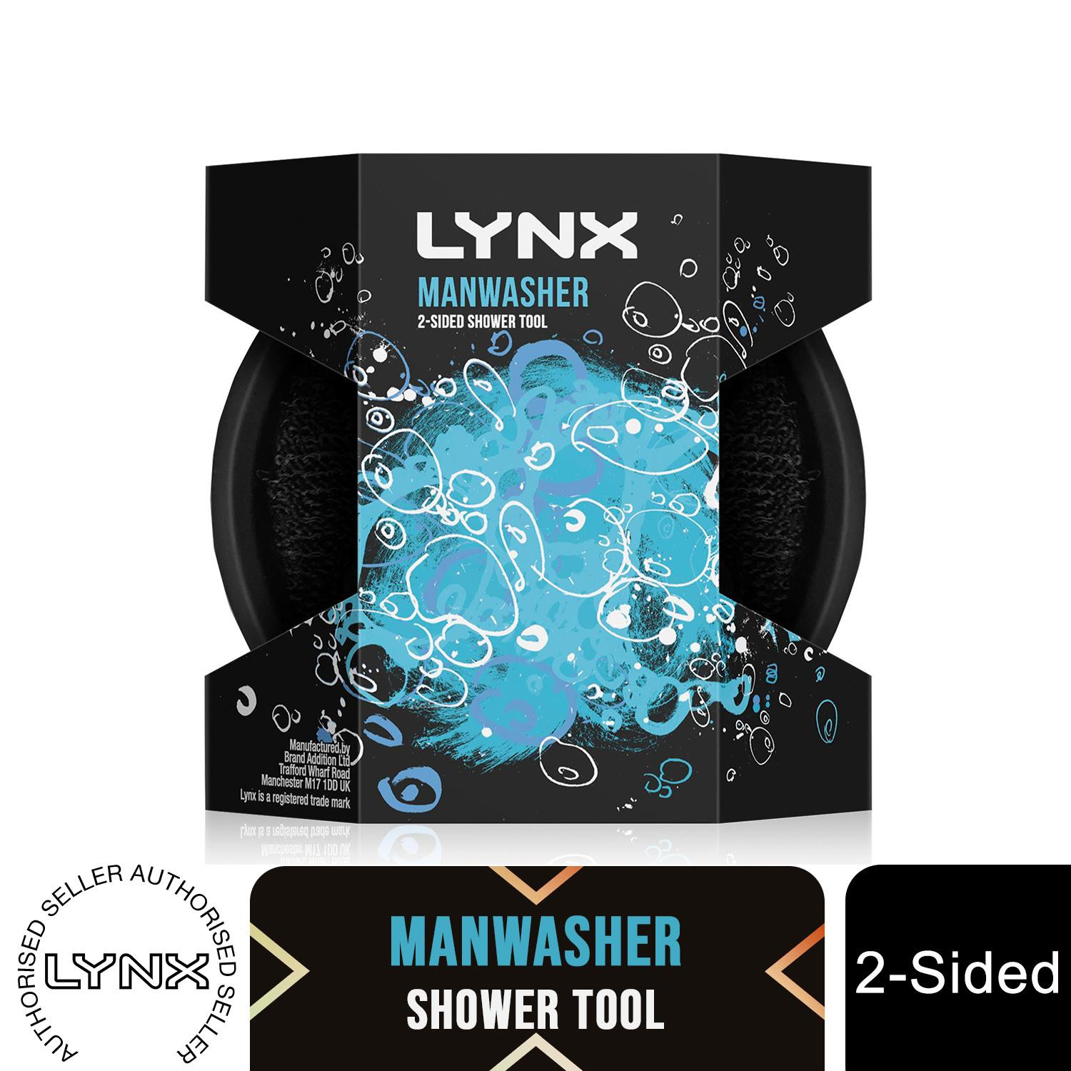 Lynx Manwasher 2-Sided Shower Tool With Two Scrubbing Option For A Better Clean