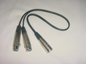 2ft MIXING BOARD HOSA Audio Connection 2 INTO 1 / 3 Prong Cable