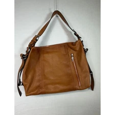 Heshe Leather Hobo Bag Shoulder Bag Designer Purse Everyday Casual Brown