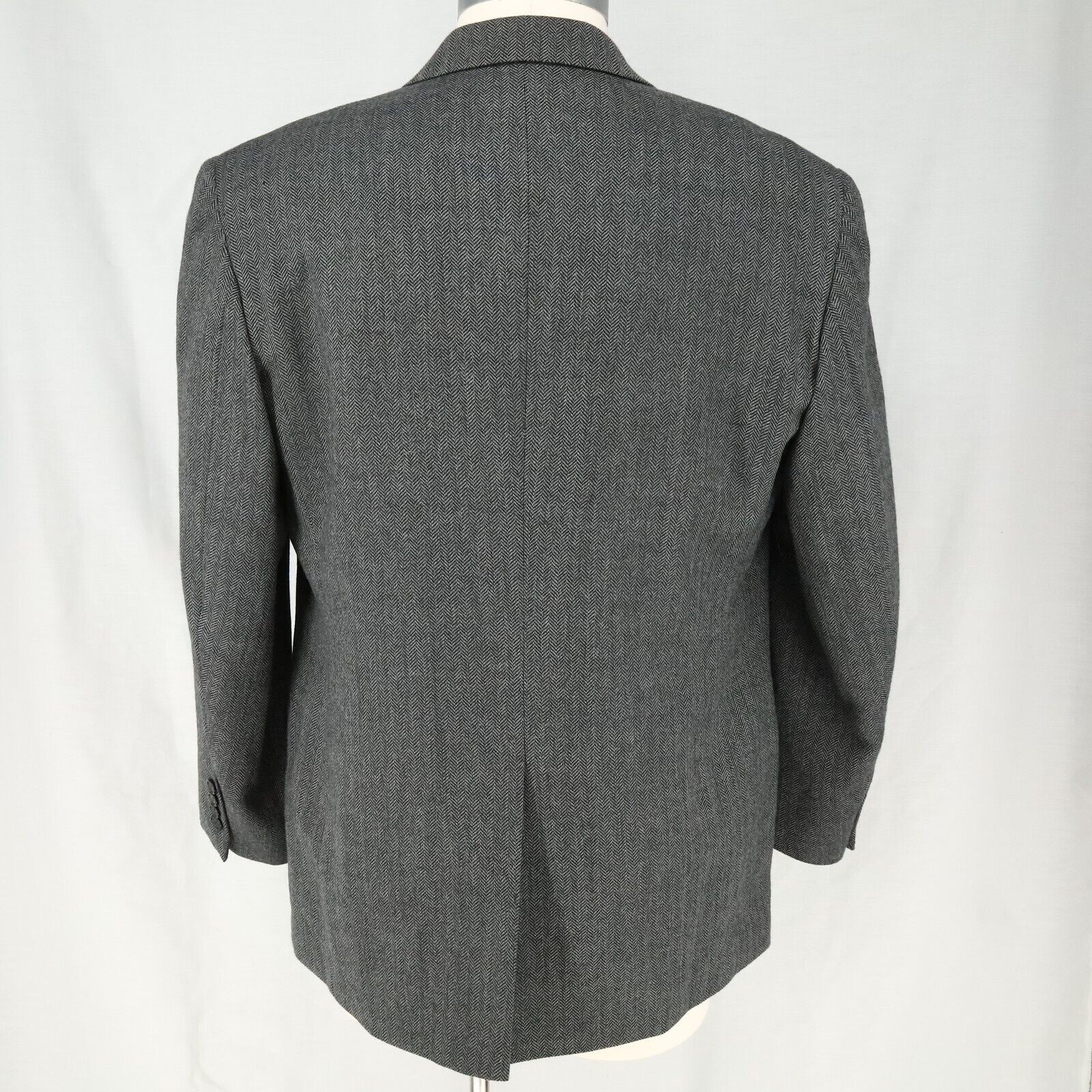 FILA Savile Row cappotto sportivo uomo 46R grigio spina di pesce lana di agnello giacca blazer