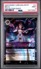 2025 DISNEY LORCANA EN P3-PROMO 41 BELLE - ACCOMPLISHED MYSTIC PSA 9
