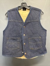 Vintage Men s Roebucks Sherpa Denim Vest Size M