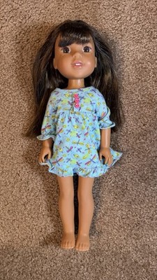 American Girl Wellie Wishers Ashlyn 14.5  Doll W/ Cute Night Gown
