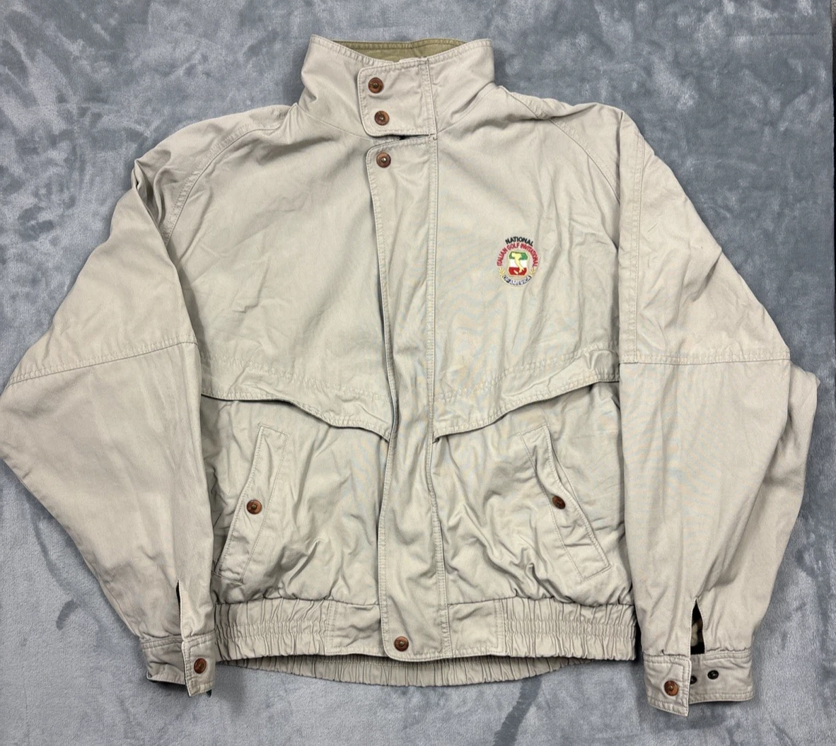 VTG Turning Point National Italian Golf Invitationals Jacket Men's Size L Beige