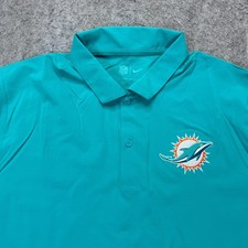 Miami Dolphins Nike Performance Polo Shirt Men XL Blue DRI-FIT Short Sleeve