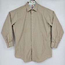 VTG Brooks Brothers Shirt Mens 17.5 34 Striped USA Long Sleeve Button Up Italy