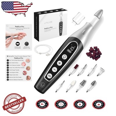 Professional Cordless Nail Drill PediLux Pro - Thick Toenail Grinder, 32-Pc Kit