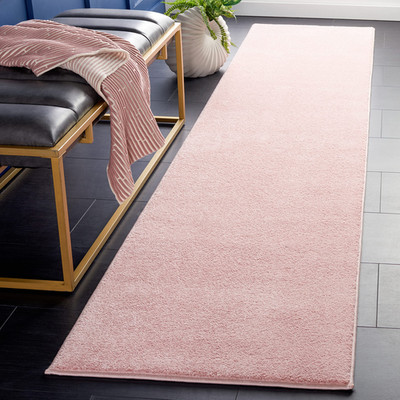 Safavieh Plain And Solid Collection Runner Rug - 22 X 12 Pink Non-Shedding Easy