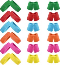 36 Pcs Wrist Sweatband Set Sports Headband Wristband Set for Men Women Party Spo