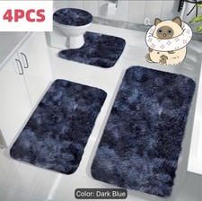 4pcs Luxury Tie-Dye Bathroom Rug, Extra Soft And Absorbent Fluffy Bath Mat,