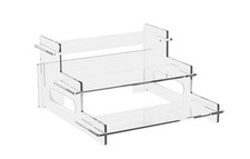 Clear Acrylic Display Risers – 3-Tier Shelf Stand for Cupcakes, Perfume, Figu...