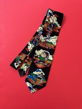 Vintage 90s Looney Tunes Neck Tie Bugs Bunny Taz Sylvester Daffy Duck Golf 1993