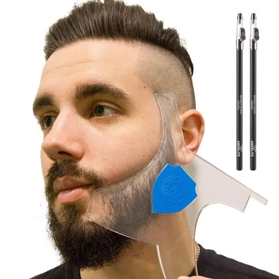 ABERLITE Beard Shaper Kit 3.0 w/2 Barber Pencils - 100% Clear Stencil Guide Template