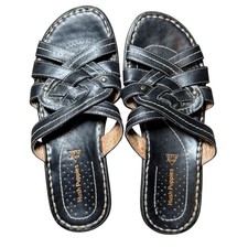 Sandalias Hush Puppies para mujer 6M de cuero informales negras