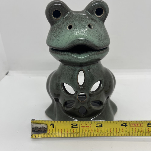 Keramik grüner Frosch Teelicht Kerzenhalter - Bild 8 von 8