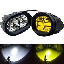Led Headlight Auxiliary Driving Lamp Yellow Motorcycle Fog Light Work Spotlights