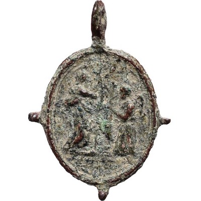 1600s ARCHANGEL GABRIEL RELIGIOUS MEDAL FOUND ANTIQUE IMMACULATE C. PENDANT