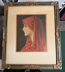 Antique Framed Print "St Fabiola" Jean-Jaques Henner