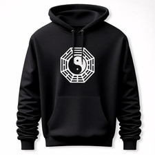 Bagua Yin Yang Hoodie  Taoist I Ching Graphic Pullover V1