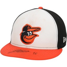 Ryan Mountcastle Orioles Signed GU White and Orange Cap from 2024 Season w/Insc