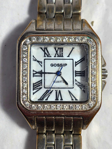 Gossip Women’s Quartz Analog Square Watch Roman Dial Silver Tone Bracelet