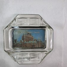 Vintage Chateau Quebec Canada Glass Ashtray Souvenir