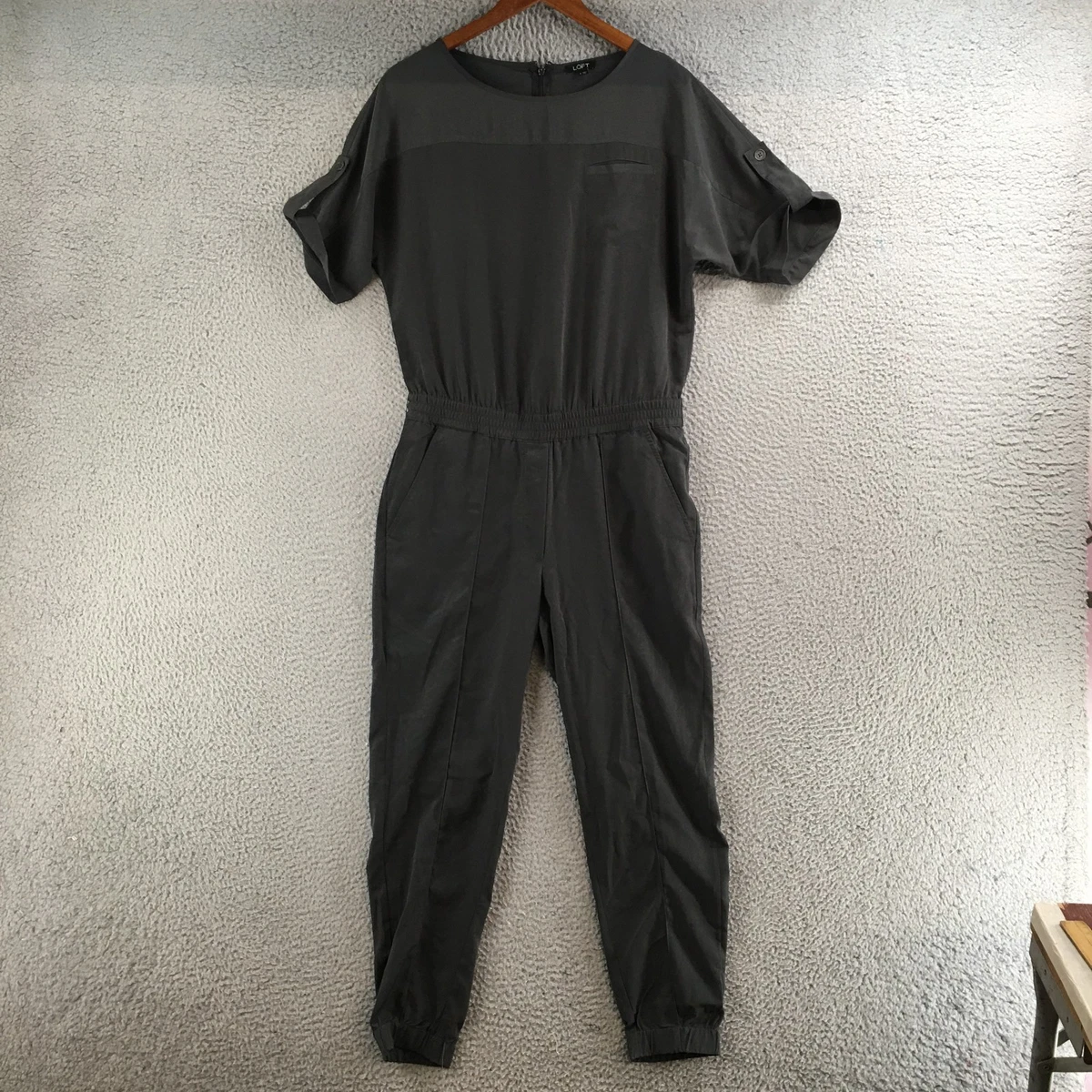 Combinaison (jumpsuit) Ann Taylor LOFT Noire Avec Franges Et Poches - Taille 10P