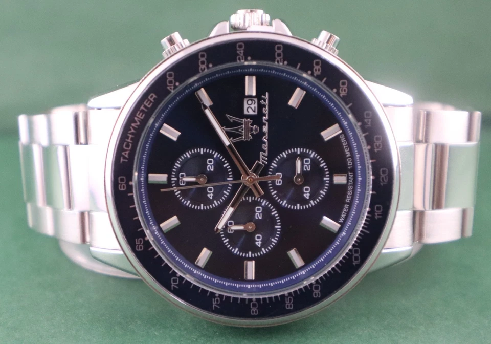 Casual Maserati Chronograph Blue Dial With "Date" All Working Men Wristwatch - Image 4 of 4