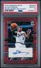 2024 PANINI DONRUSS OPTIC RETRO SERIES SIGNATURES CHOICE ALLEN IVERSON PSA 10