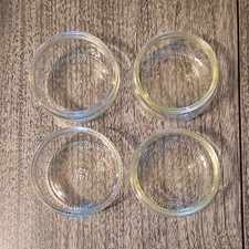 Set of 4 Clear Glass 2 oz Round Jars, Solid Pattern, Reusable