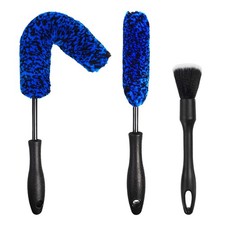 NIKCOSMK 3PCS Wheel Brush Kit for Cleaning and Tire, 3P-BLUE, Blue