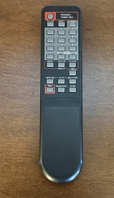 Vtg Universal VCR Remote Control TV/VCR Timer Rec 2AA Black Clean