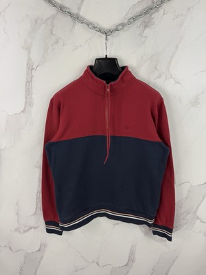 Stussy Embroidered Logo 1/4 Zip Up Sweatshirt Pullover L