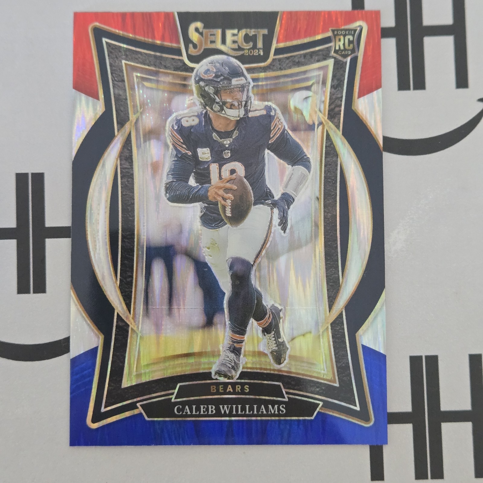 2024 Caleb Williams Panini Select Concourse #25 Red & Blue Shock Prizm (RC)