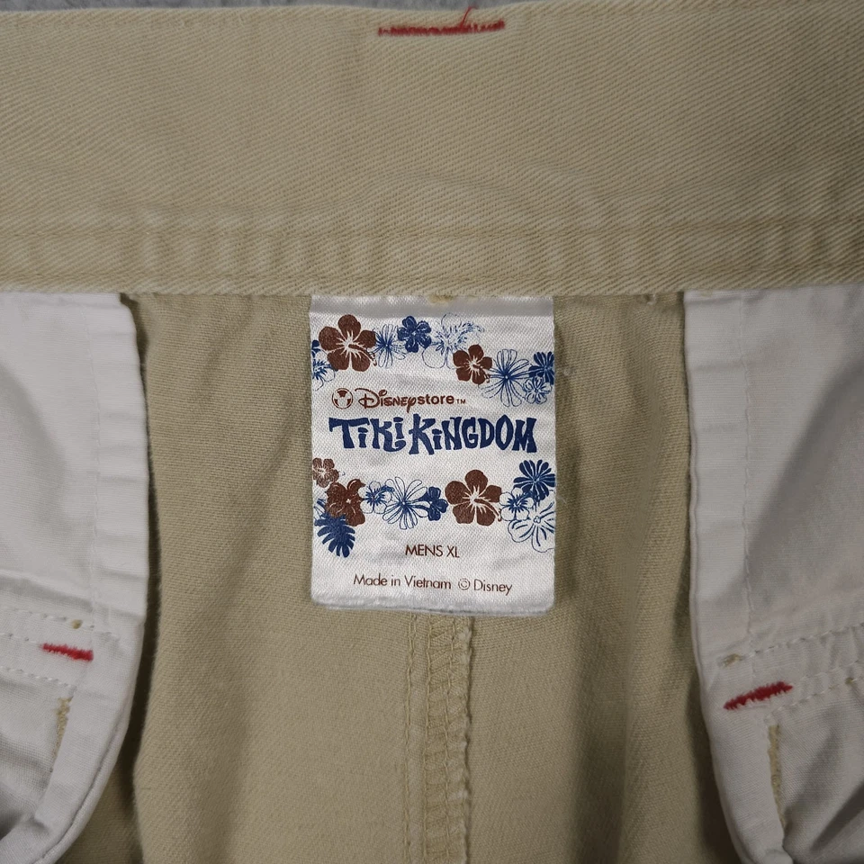 Pantalones Cortos Carga Disney Tiki Kingdom Para Hombres XL Caqui Parche Bordado Parque de Aventuras Foto 3 de 4