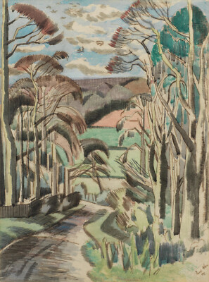 Paul Nash Early Spring, Fulmer 1919 Tree Lined Road 17'' x 22'' Fine Art Print